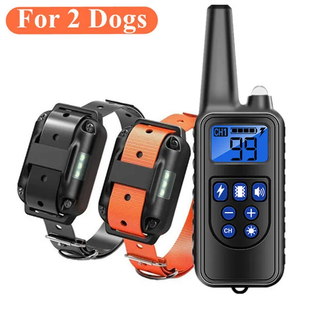 800m Dog Training Collar Dog Training Device IP7 Waterproof Pet Remote Control Rechargeable dog collar for 3 dogs at same time