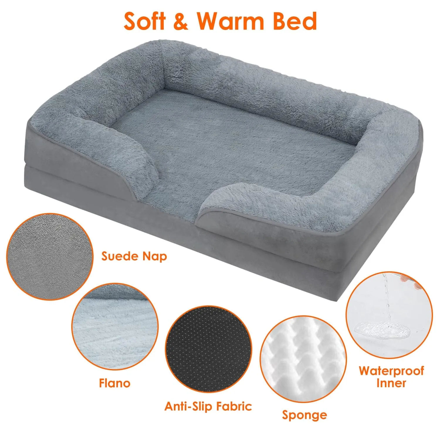 Soft Warm Plush Puppy Cozy Nest Sofa Non-Slip Bed Cushion Mat